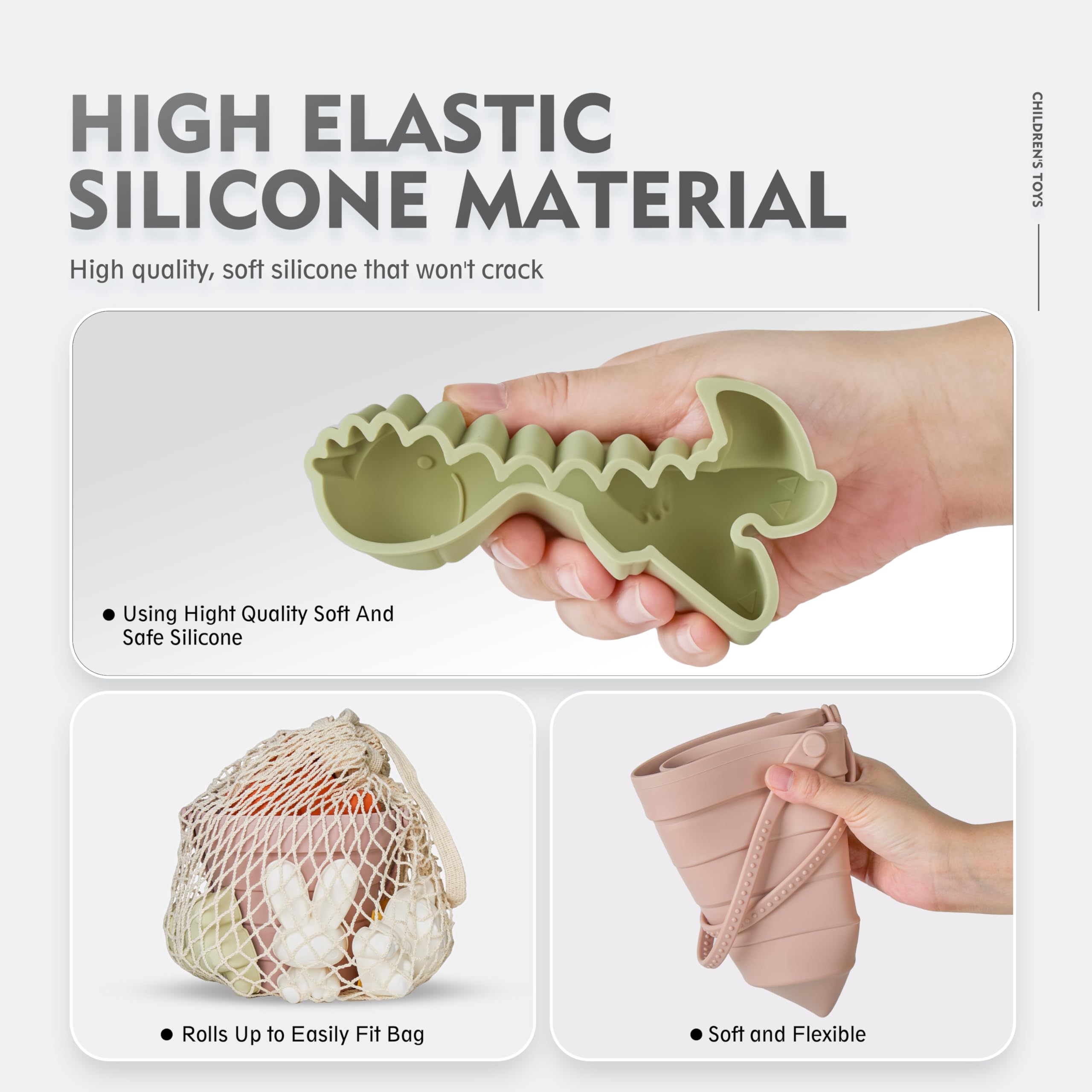 MarcZero silicone beach toys travel storage and travel