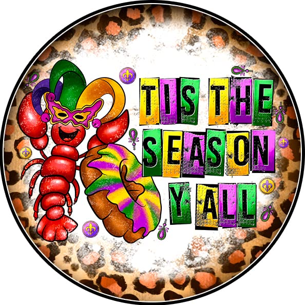 Mardi Gras Wreath Sign front door decor metal sign