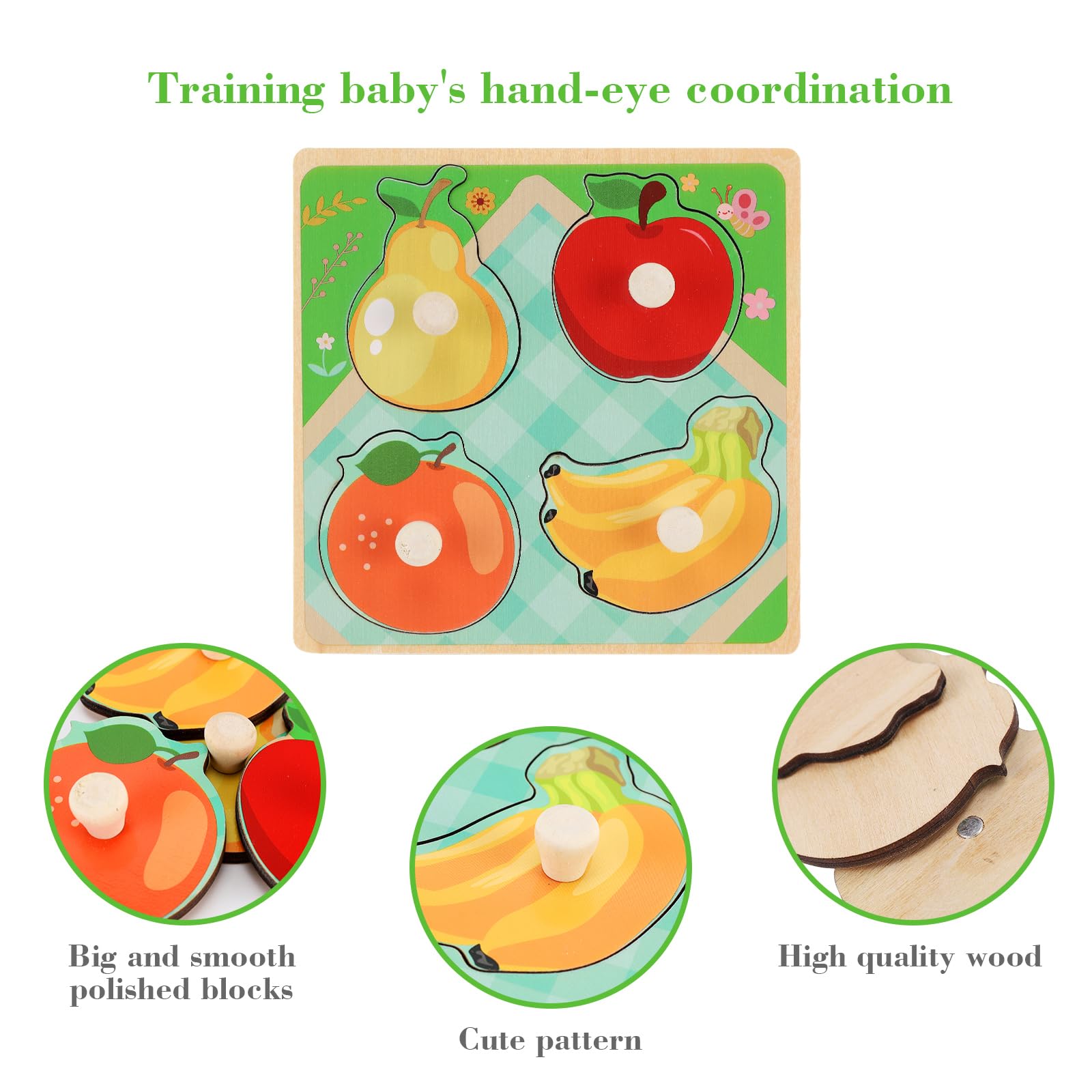 Marine animals peg puzzle for toddlers wooden board