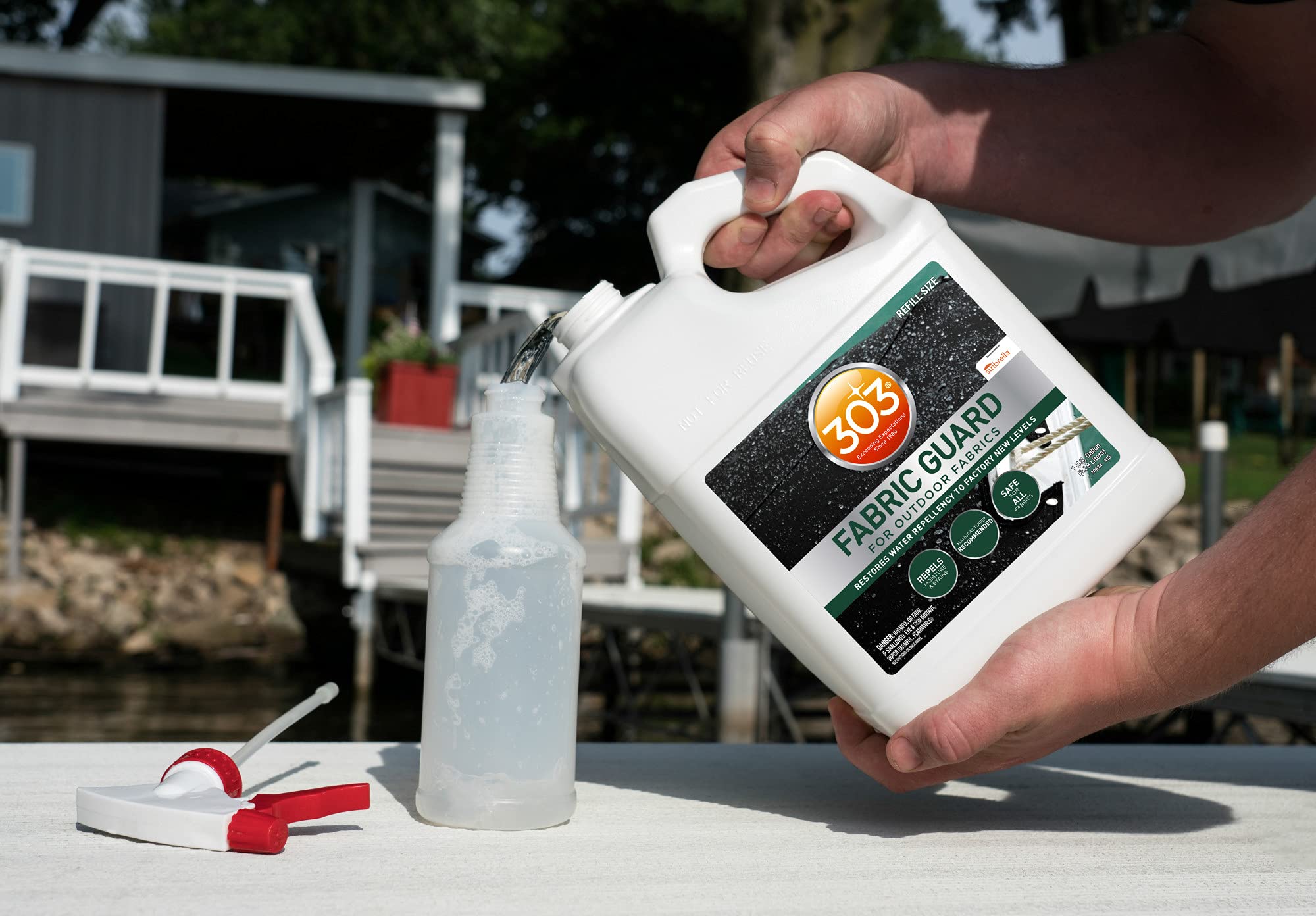 Grease dirt and stain repellent for marine fabrics