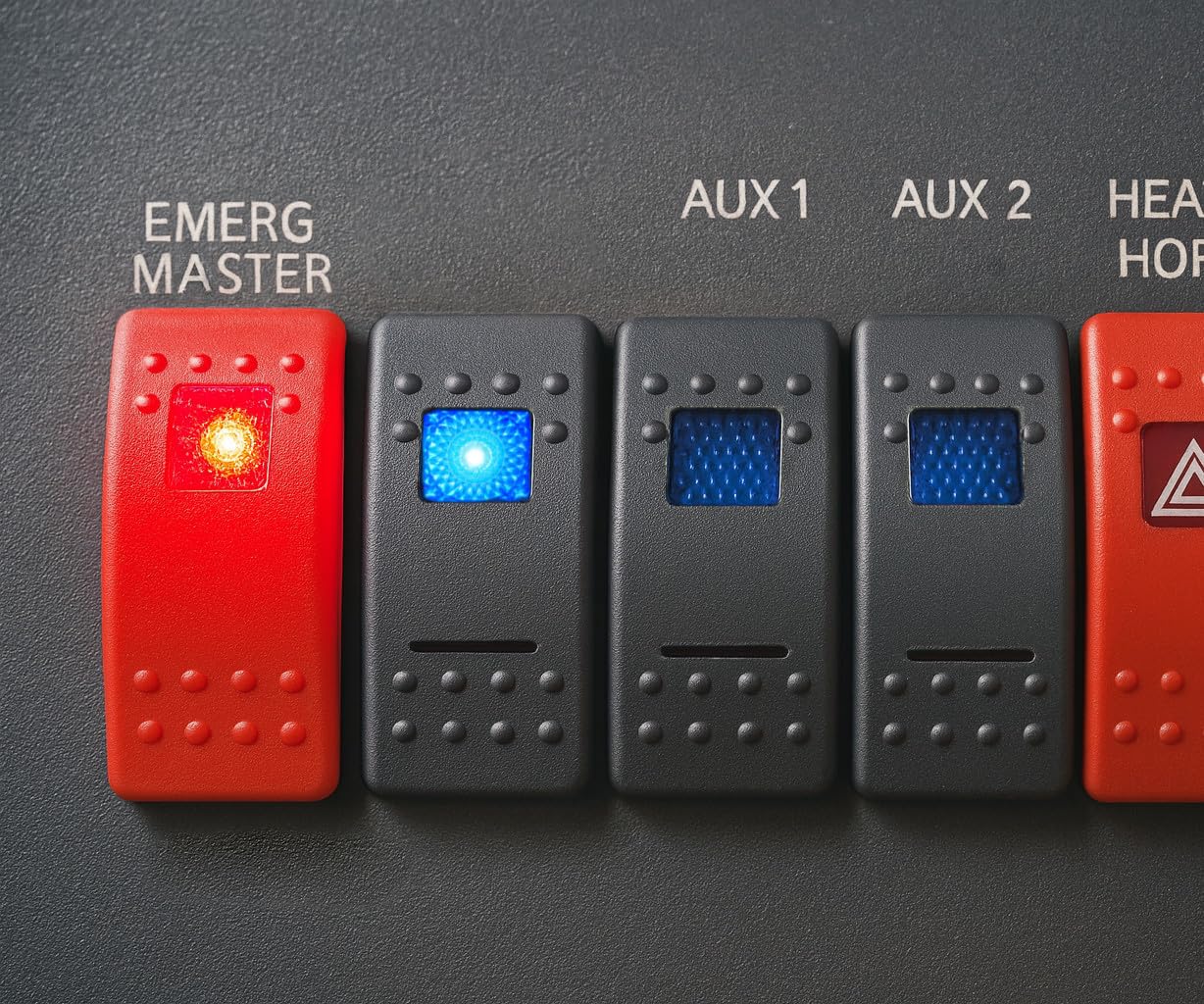 Blue illuminated marine rocker switch suitable for boats cars trucks