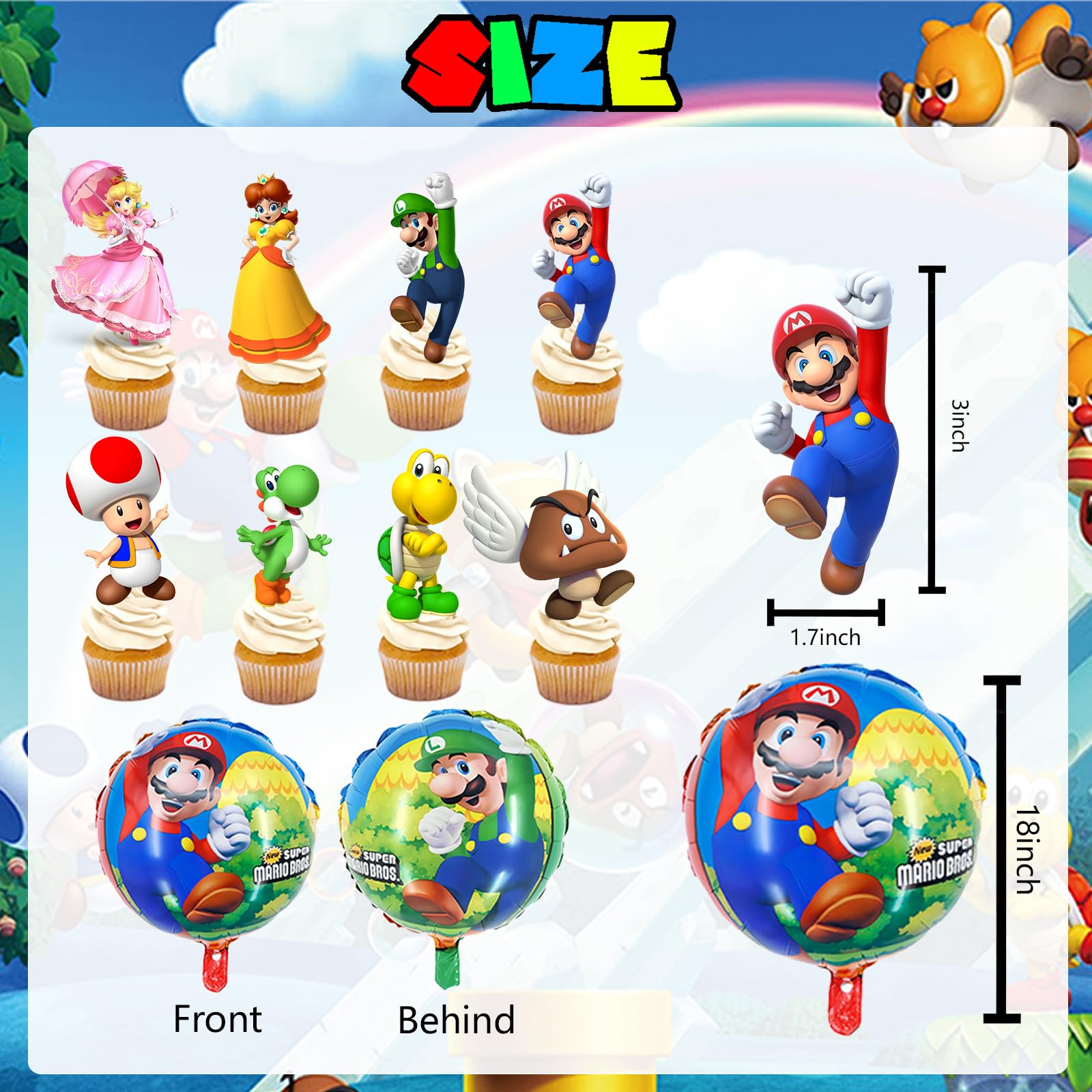 10 seven inch plates included in Mario set