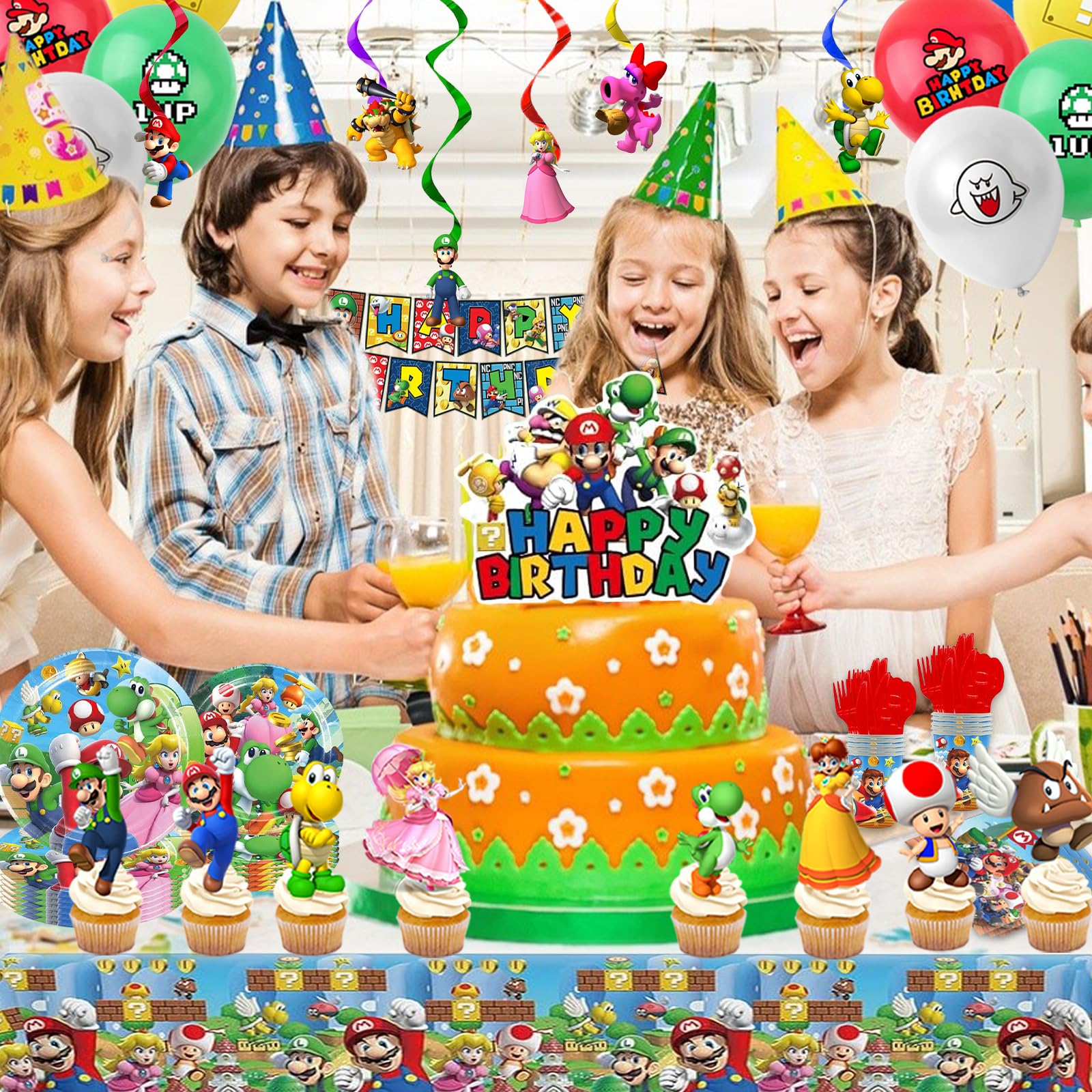 Hanging spirals decoration in Mario kit