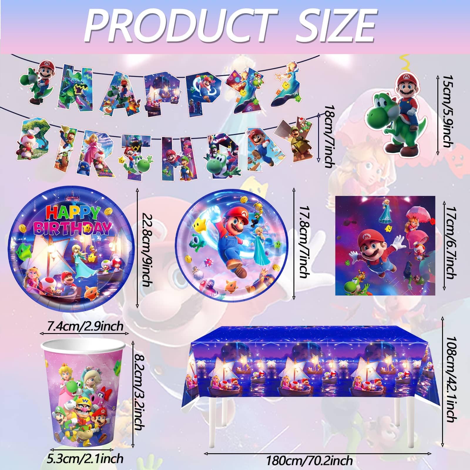 Napkins included in Mario birthday party kit