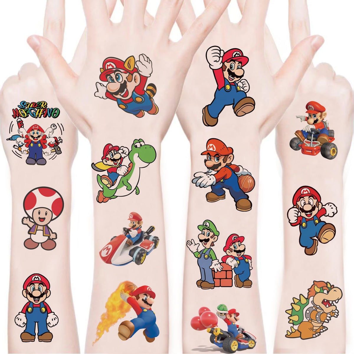 mario temporary tattoos 100 sheets birthday party designs