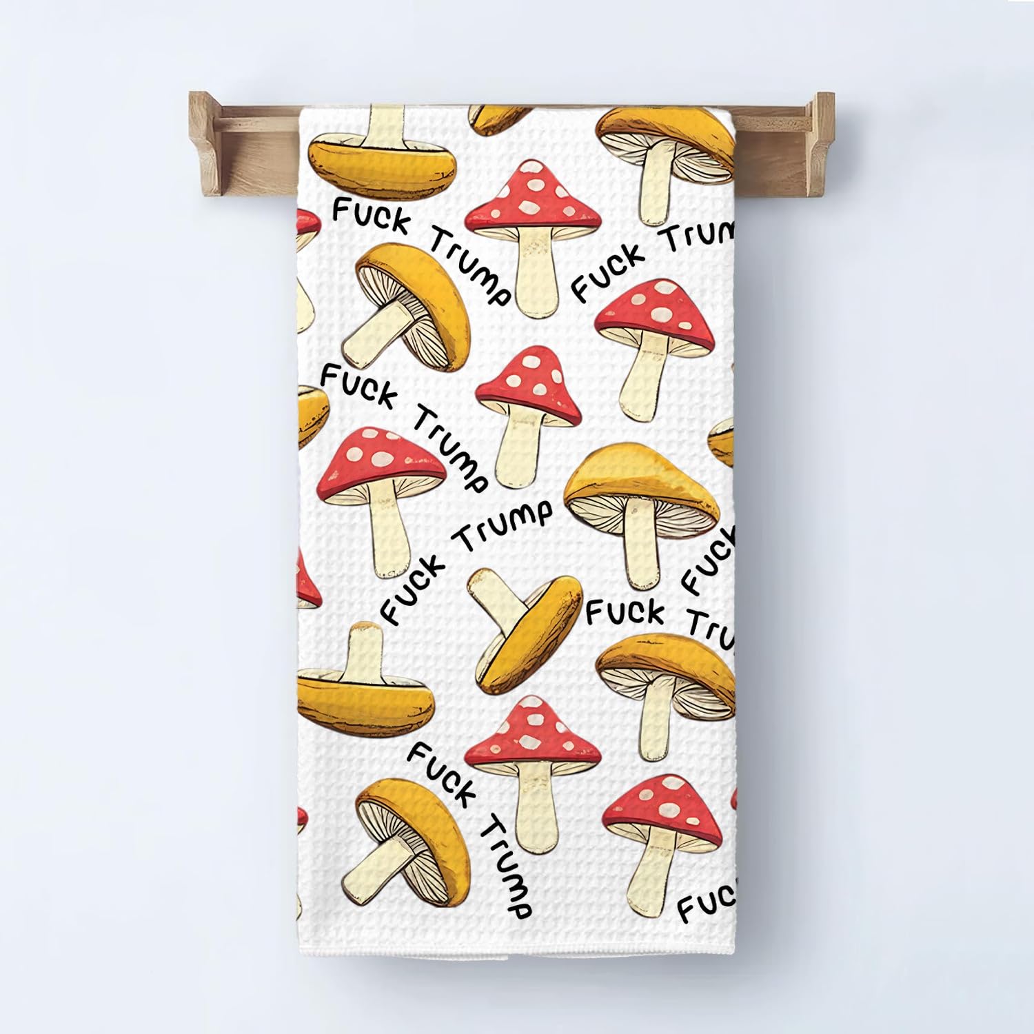 Brand MarissaKay99 Mushroom Attitude Kitchen Towel 16x24 waffle weave