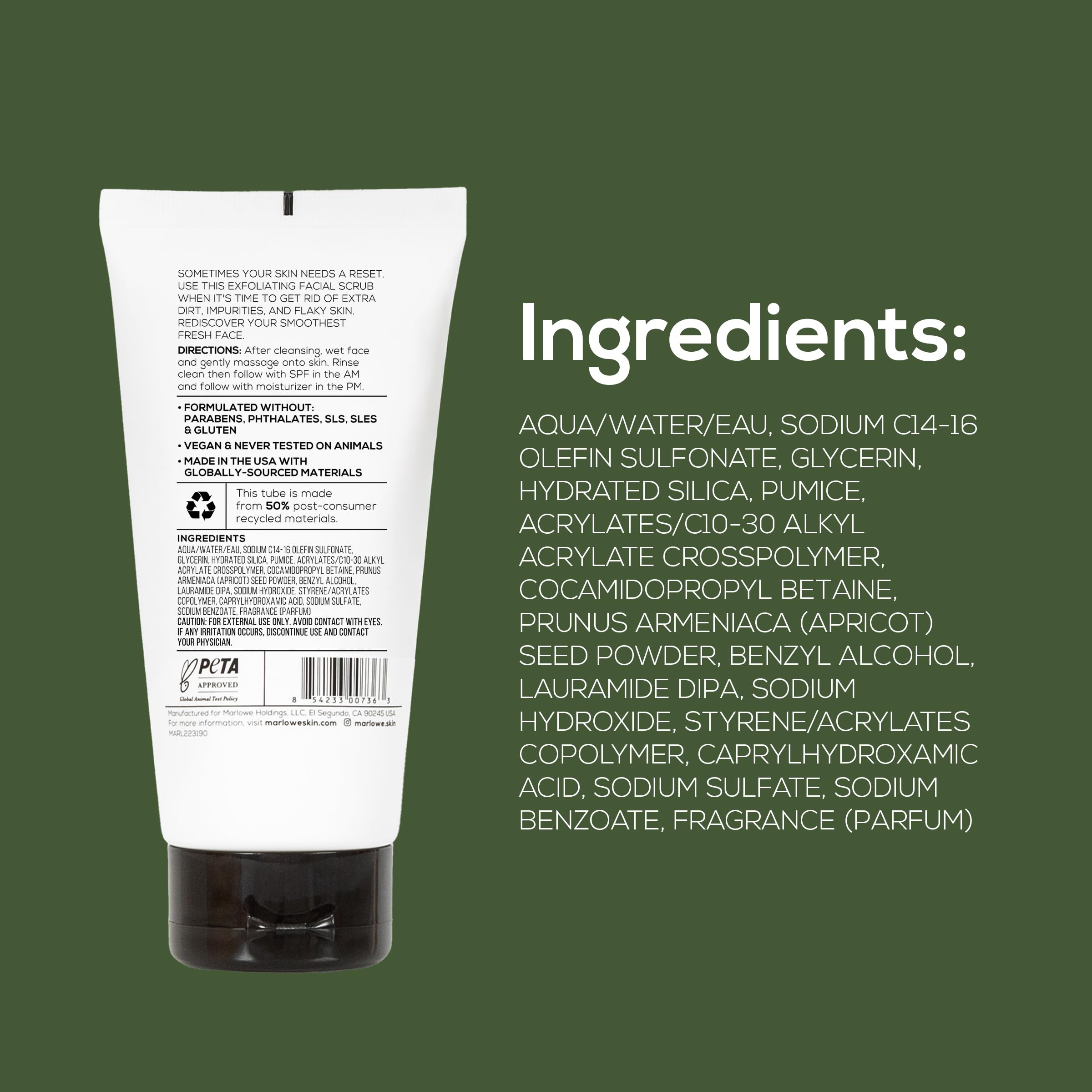 Daily grooming routine exfoliant by MARLOWE