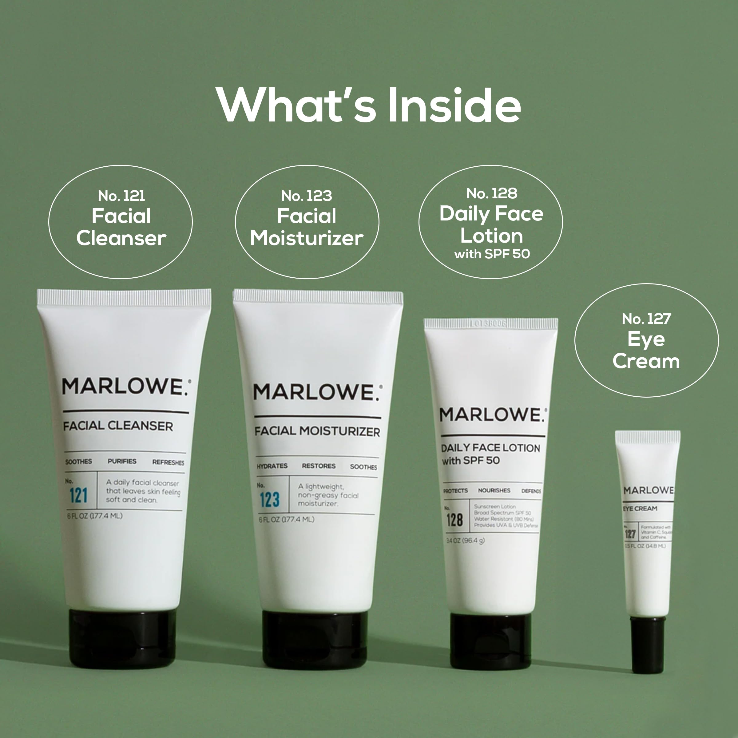 Marlowe Four-Step Skincare Kit display
