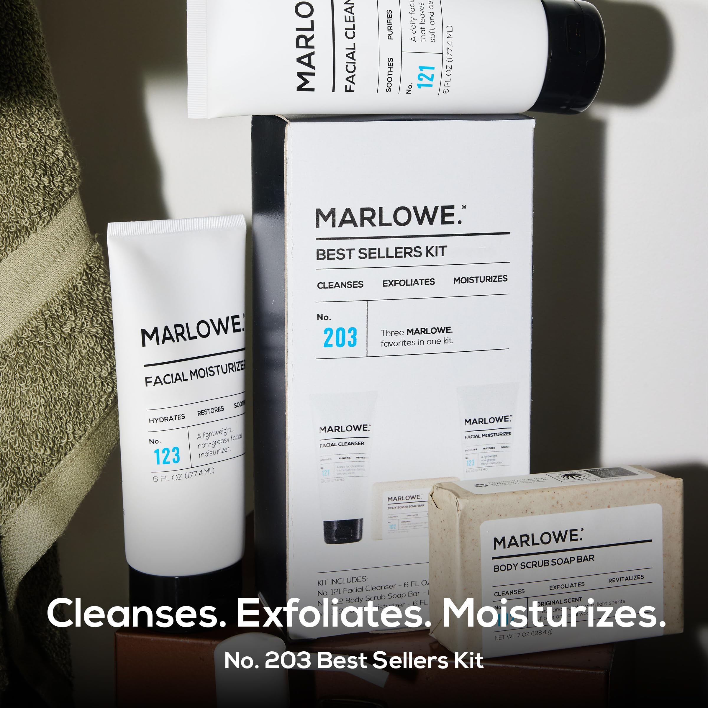 marlowe gentle daily face wash for men bottle label