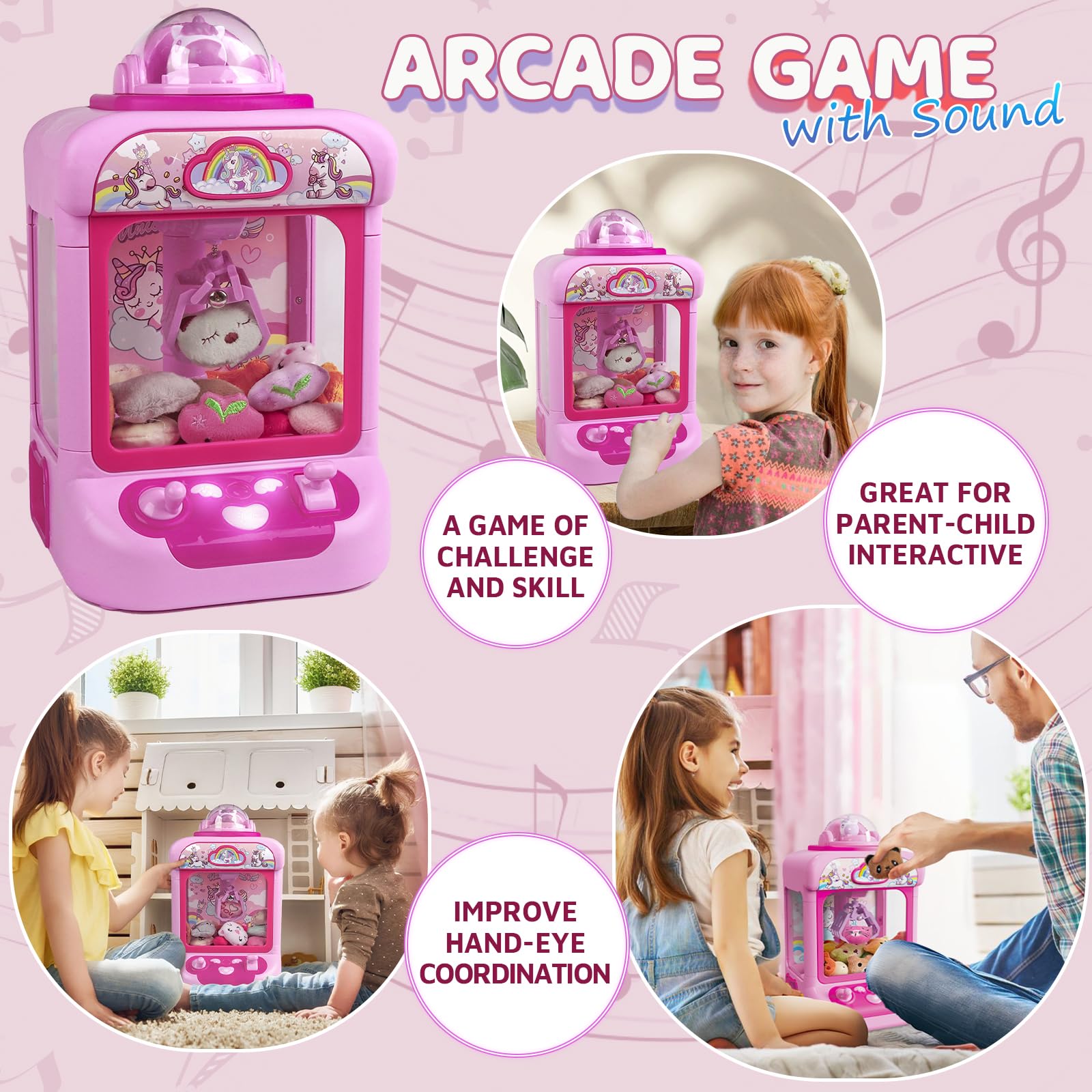 Includes 20 random mini plushies for claw machine