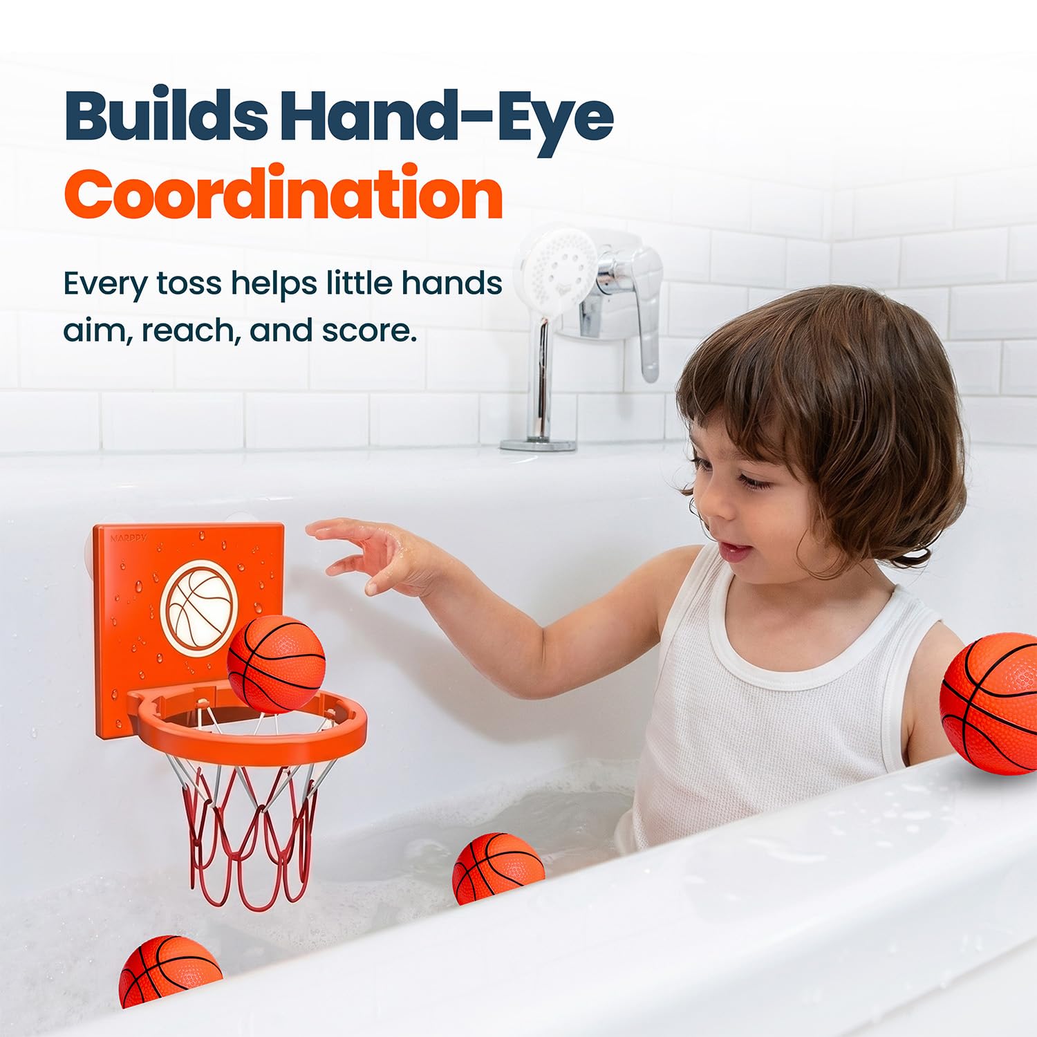 Bath time toy for toddlers MARPPY basketball hoop