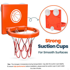 Mini basketball hoop for bath with suction cups