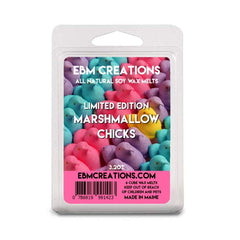 Marshmallow Chicks wax melts 3.2oz 6 cube clamshell