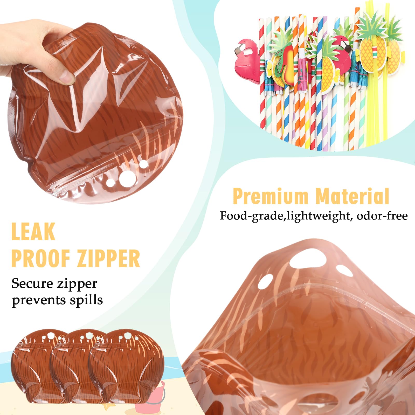 Food-grade plastic coconut drink pouches for beverages