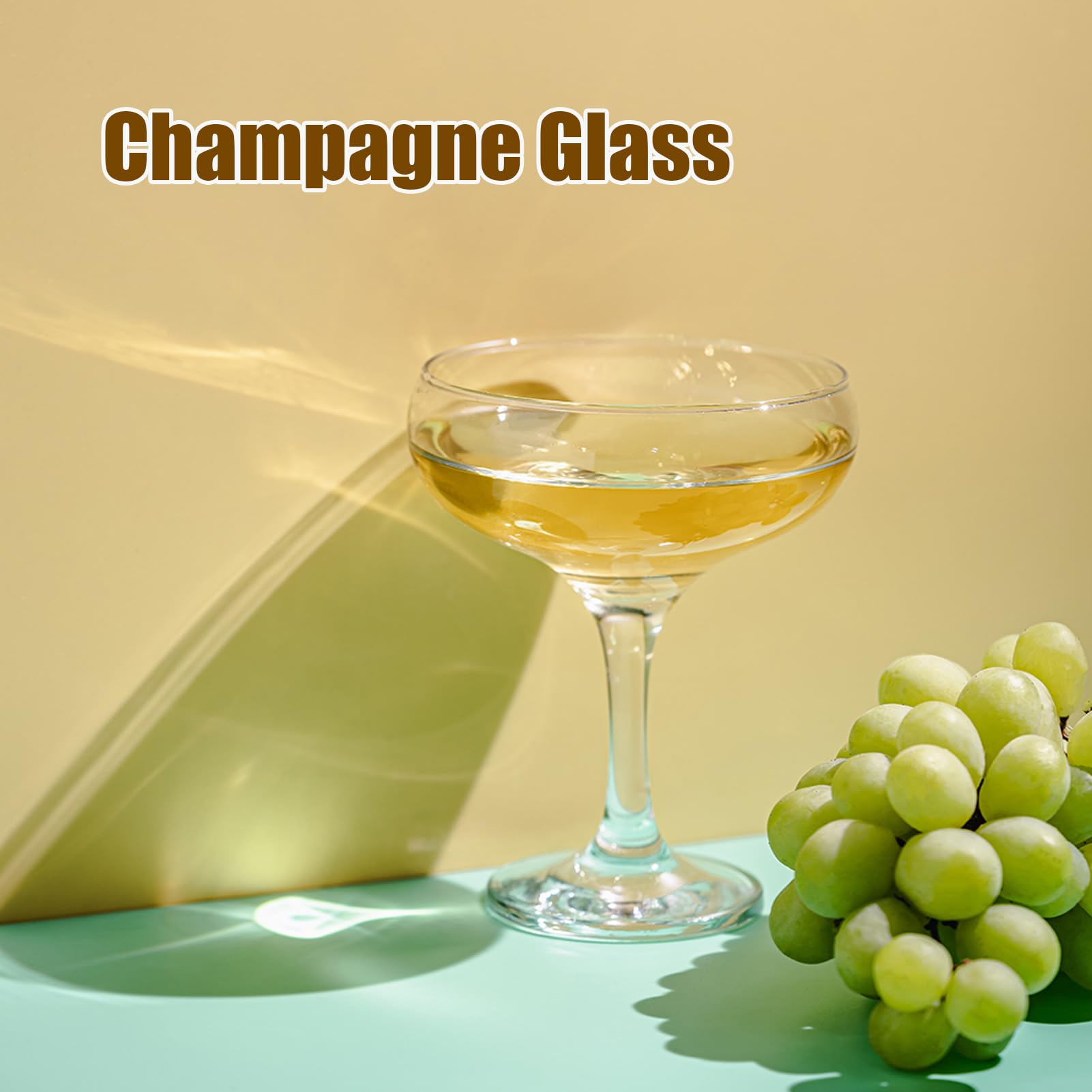 Six-piece margarita glass collection with stems