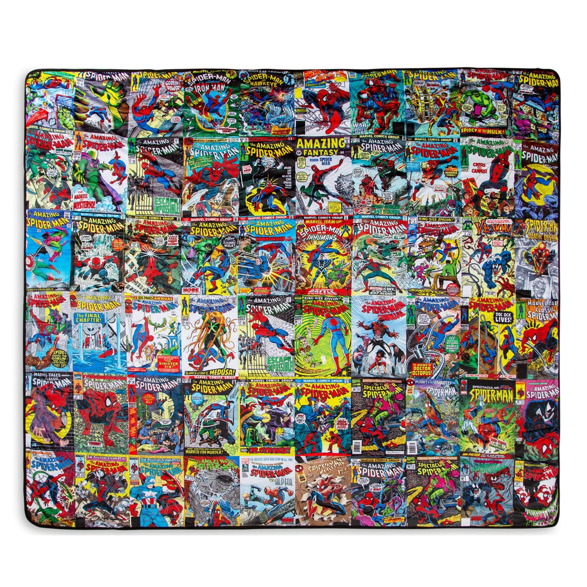 Marvel Spider-Man 60th anniversary collage on throw blanket
