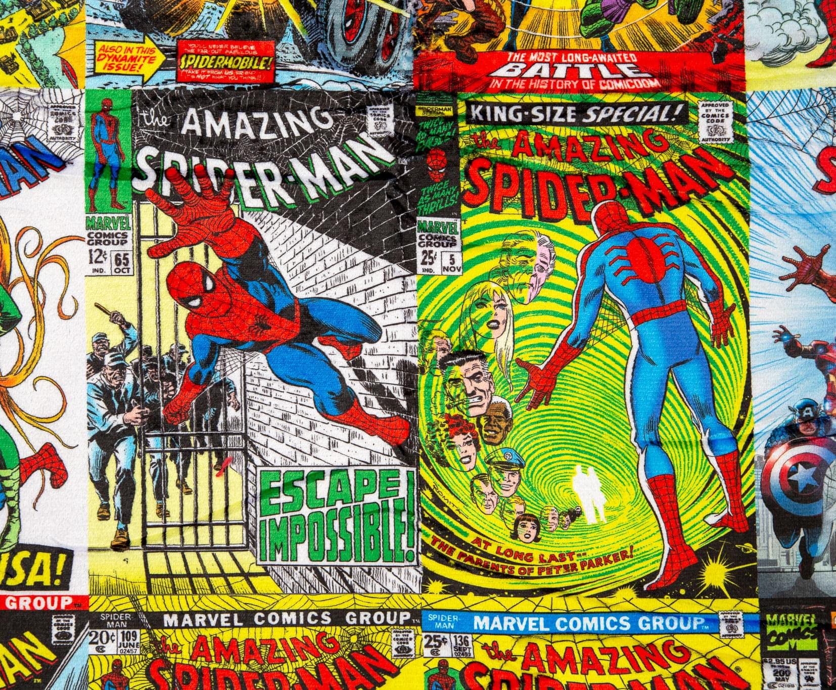 Official Marvel Comics Spider-Man throw blanket packaging