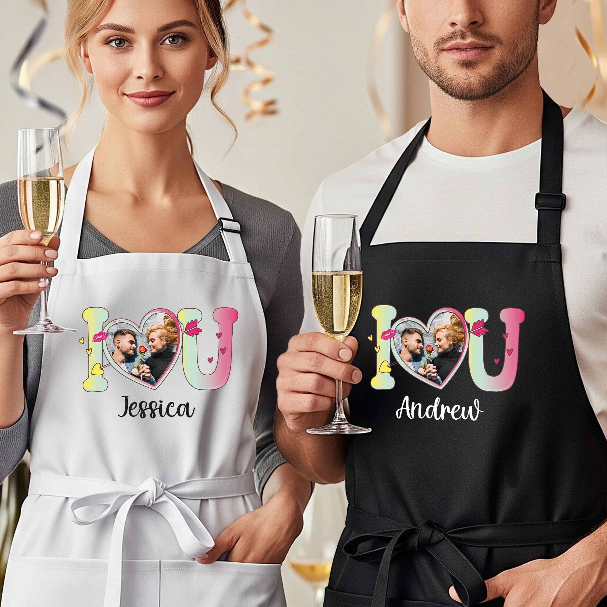 valentines day wedding bridal shower gift apron with name