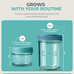 Stackable Mason Bottle glass storage jars for breast milk