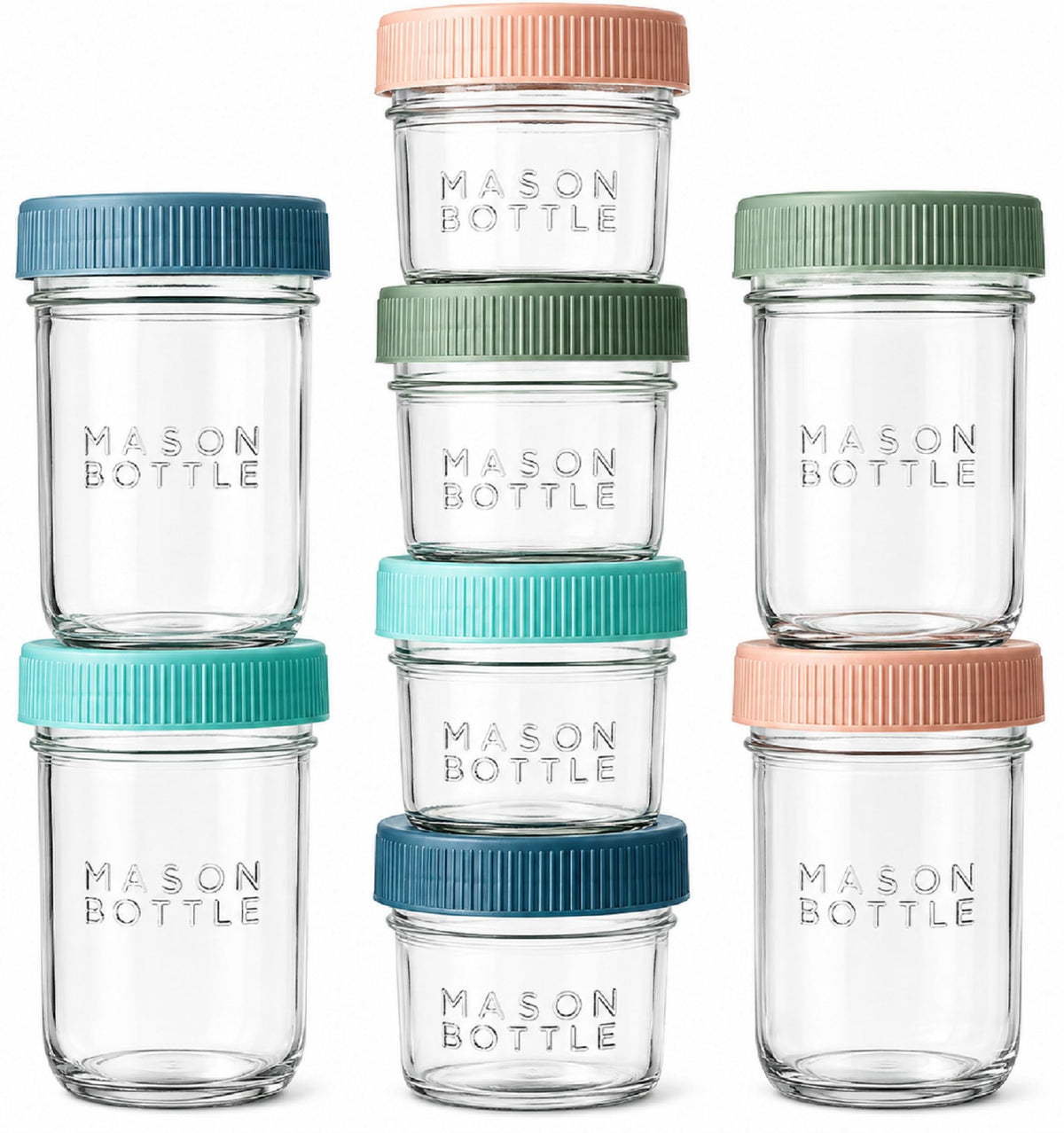Mason Bottle glass breastmilk storage jar set with lids 8-pack