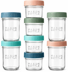 Mason Bottle glass breastmilk storage jar set with lids 8-pack