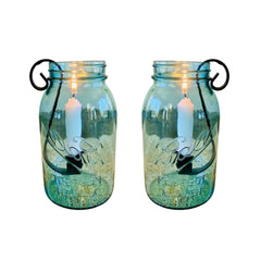 Amish made mason jar candle holder inserts with wrought iron hooks