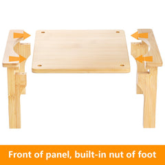 Easy to assemble bamboo stand with built in screw holes