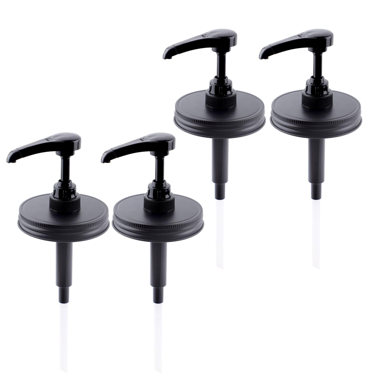 Mason Jar Syrup Dispenser Pump Lids for wide mouth jars four packs