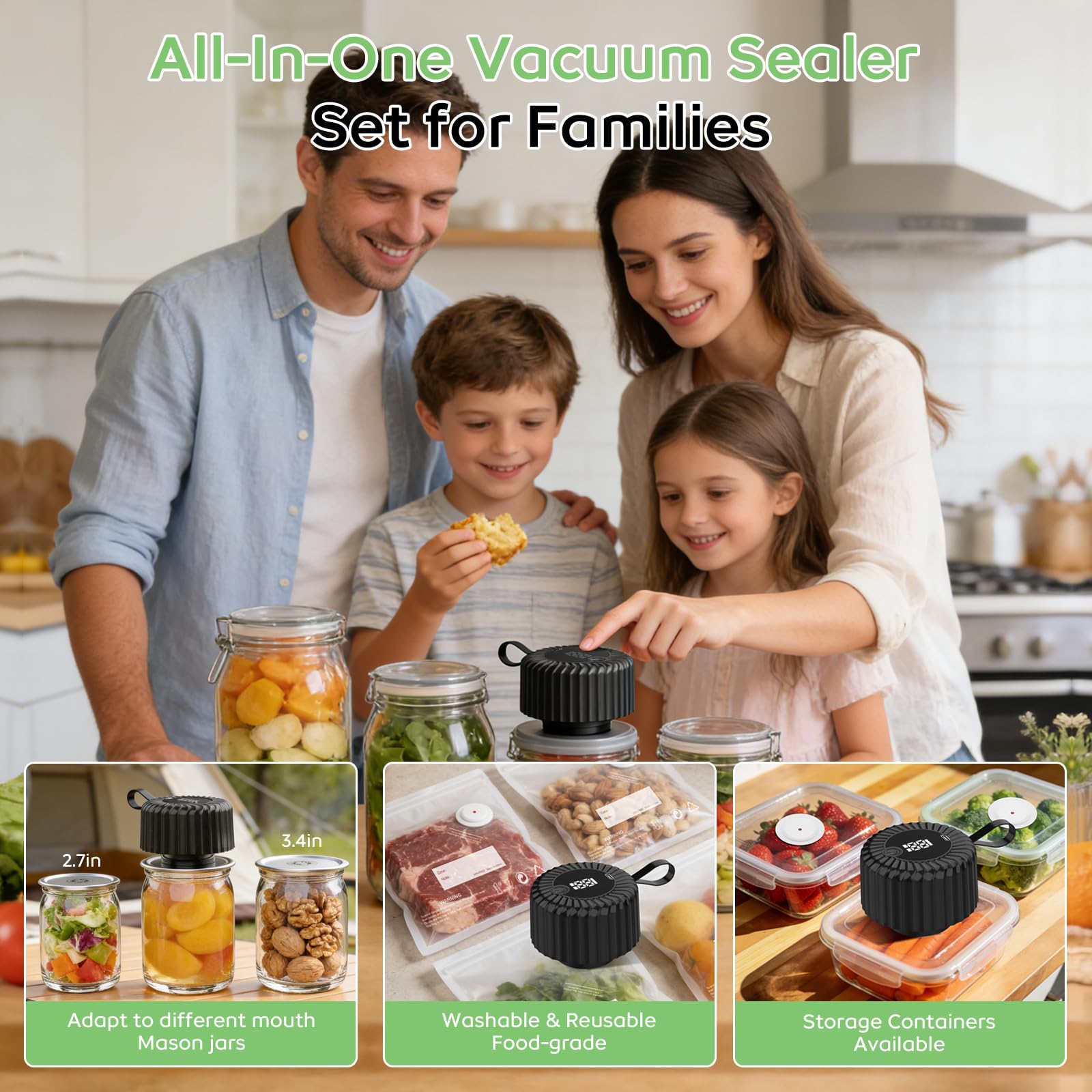 Fast seal times for Mason jars and containers