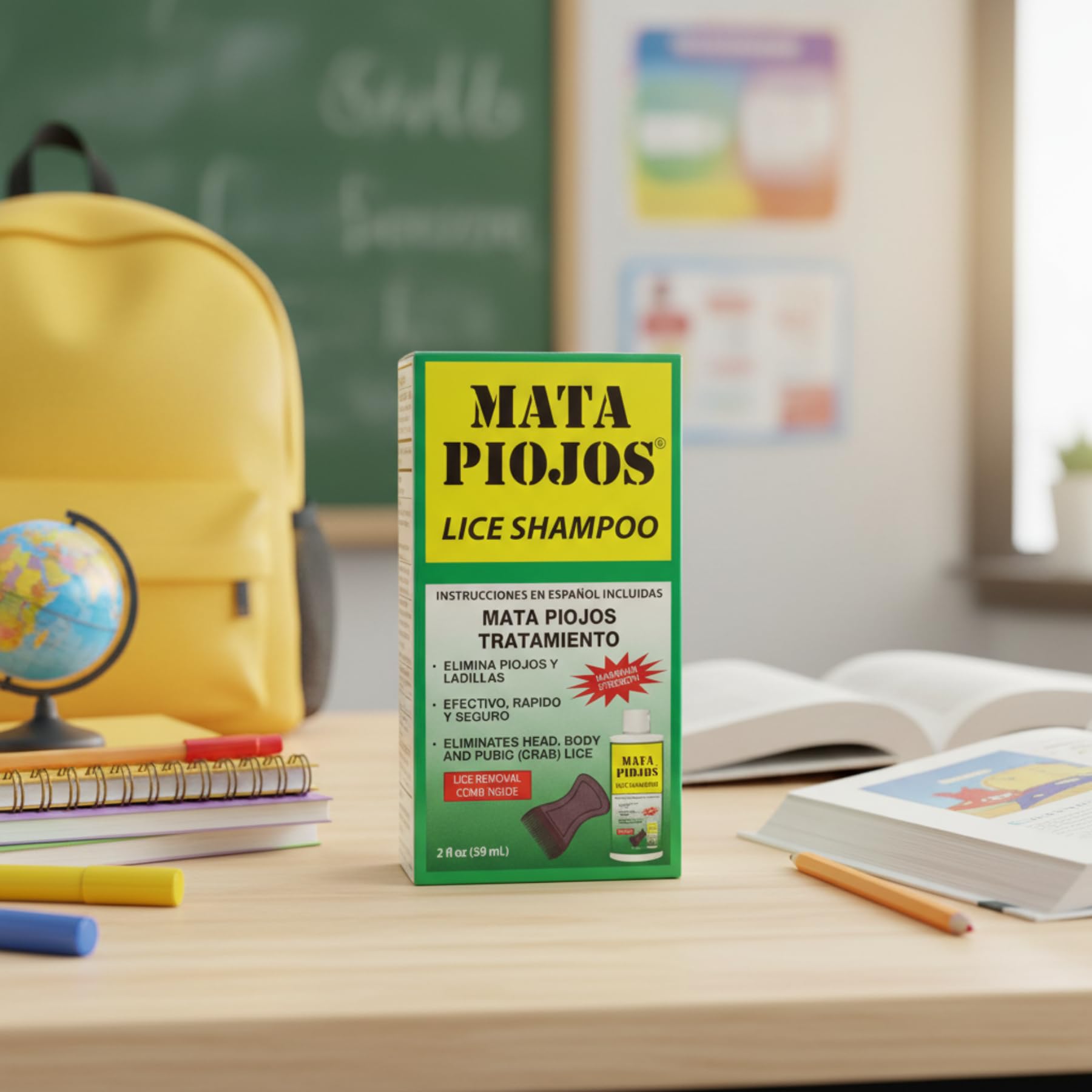 Lice treatment shampoo Mata Piojos 2 FL Oz bottle
