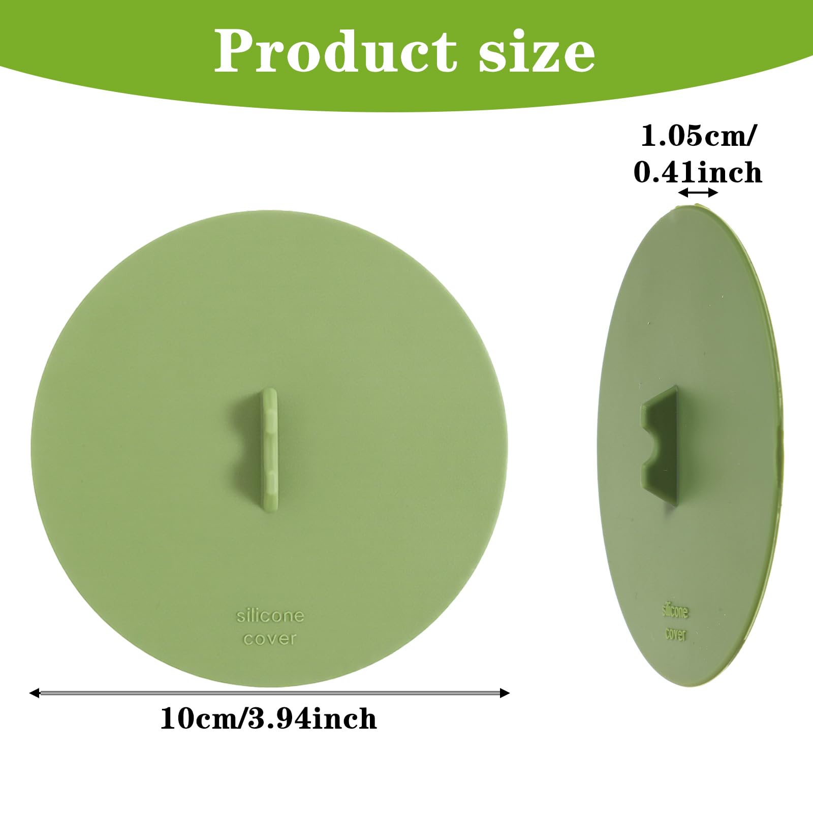 Matcha green silicone cup cover 10 cm diameter