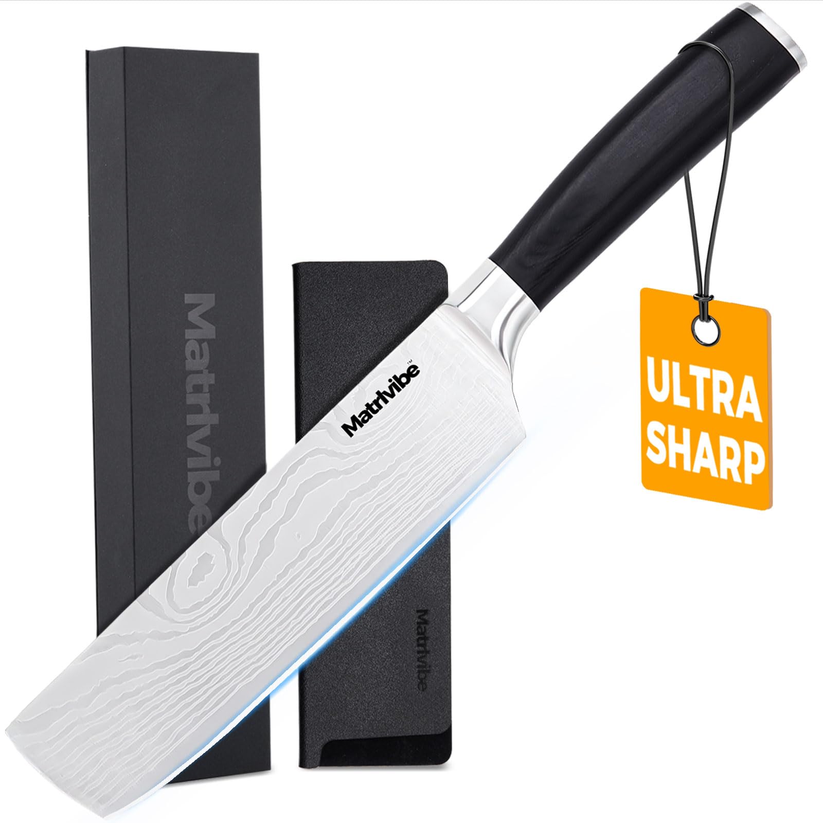 MATRLVIBE Nakiri Knife with pakkawood handle