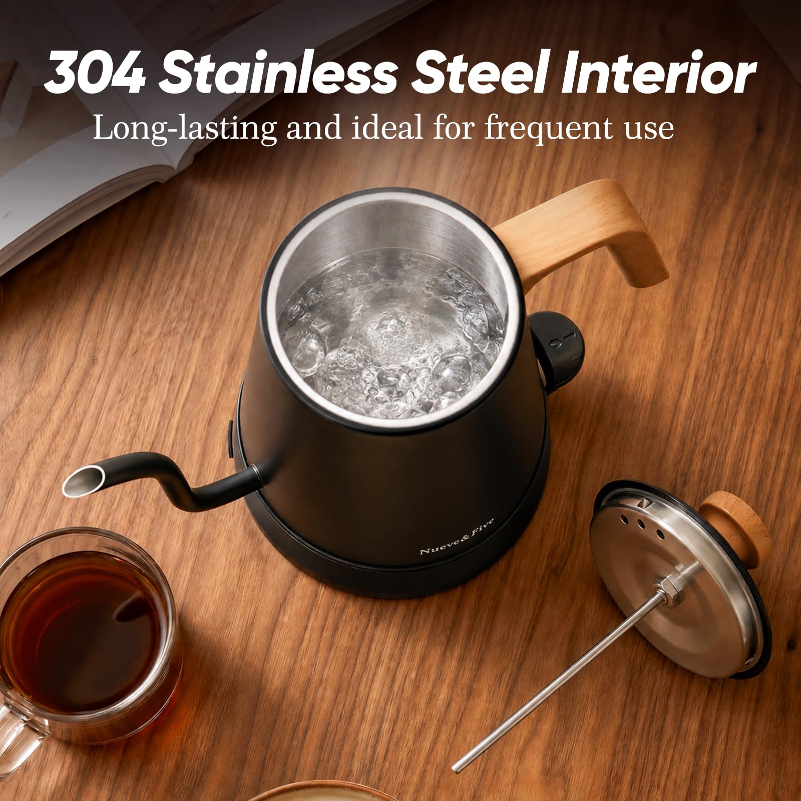 Matte black gooseneck kettle 1-0l packaging image