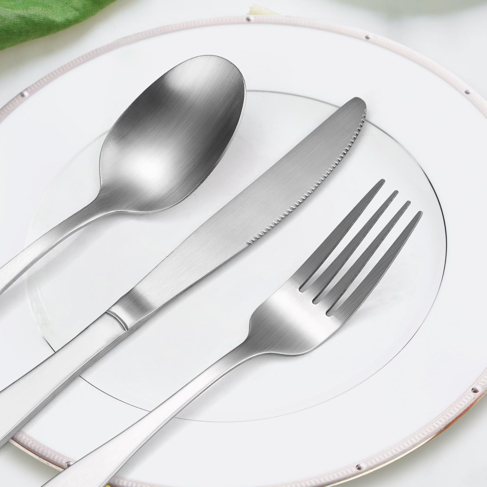 Dishwasher safe matte flatware in modern design