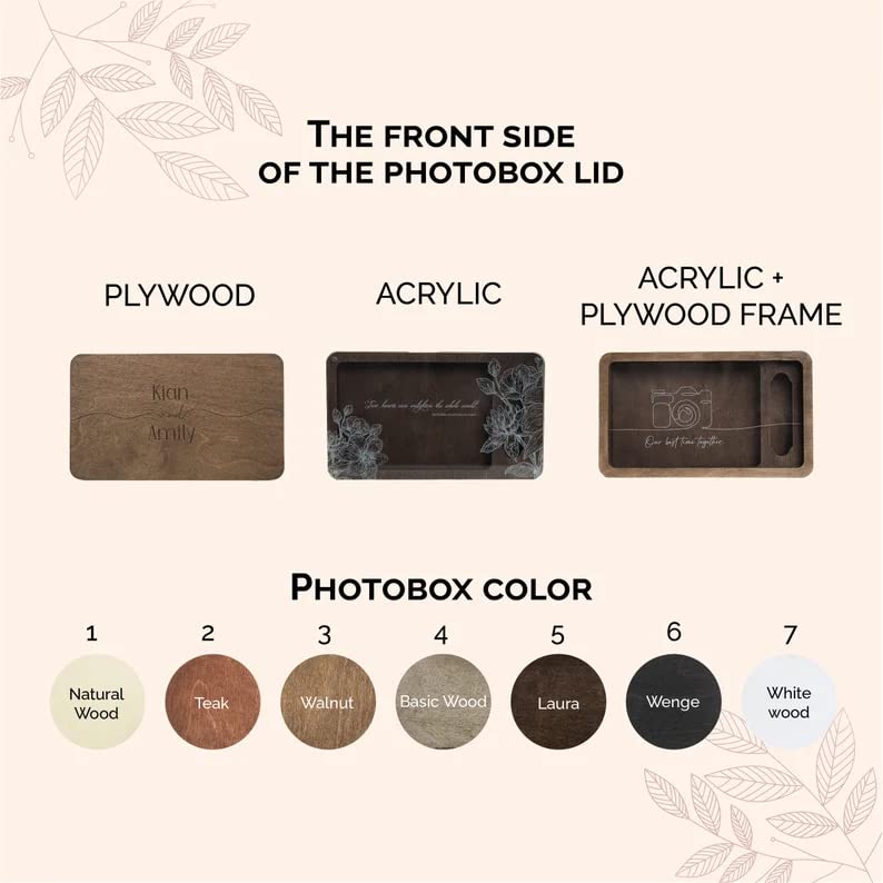 Photo mini album stored in wooden memory box