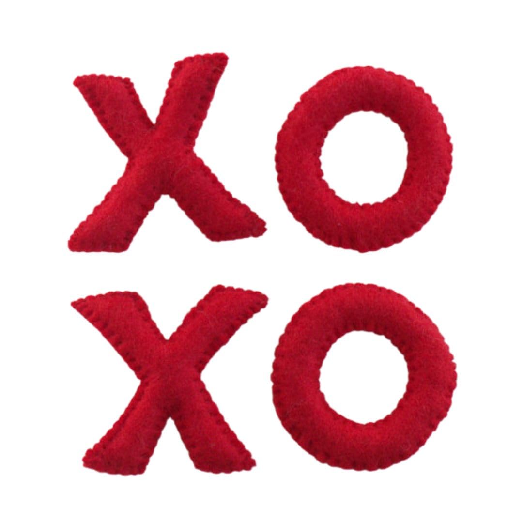 Matthew + Mae red valentines day wool felt stitched letters set of 4
