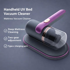 Deep cleaning mattress vacuum cleaner removing dust from pillows