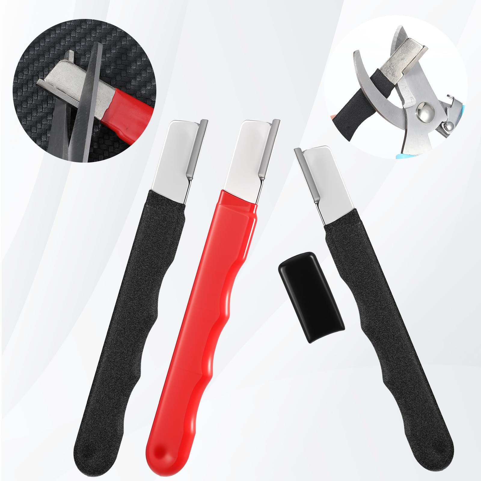 Sharpening slot and blades ready with Matwsec garden sharpener