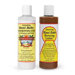 Maui Babe Before And After Browning Lotion 8 oz bottle pack 2