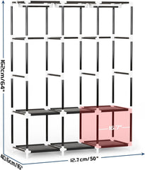 Mavivegue wardrobe closet with 3 hanging rods