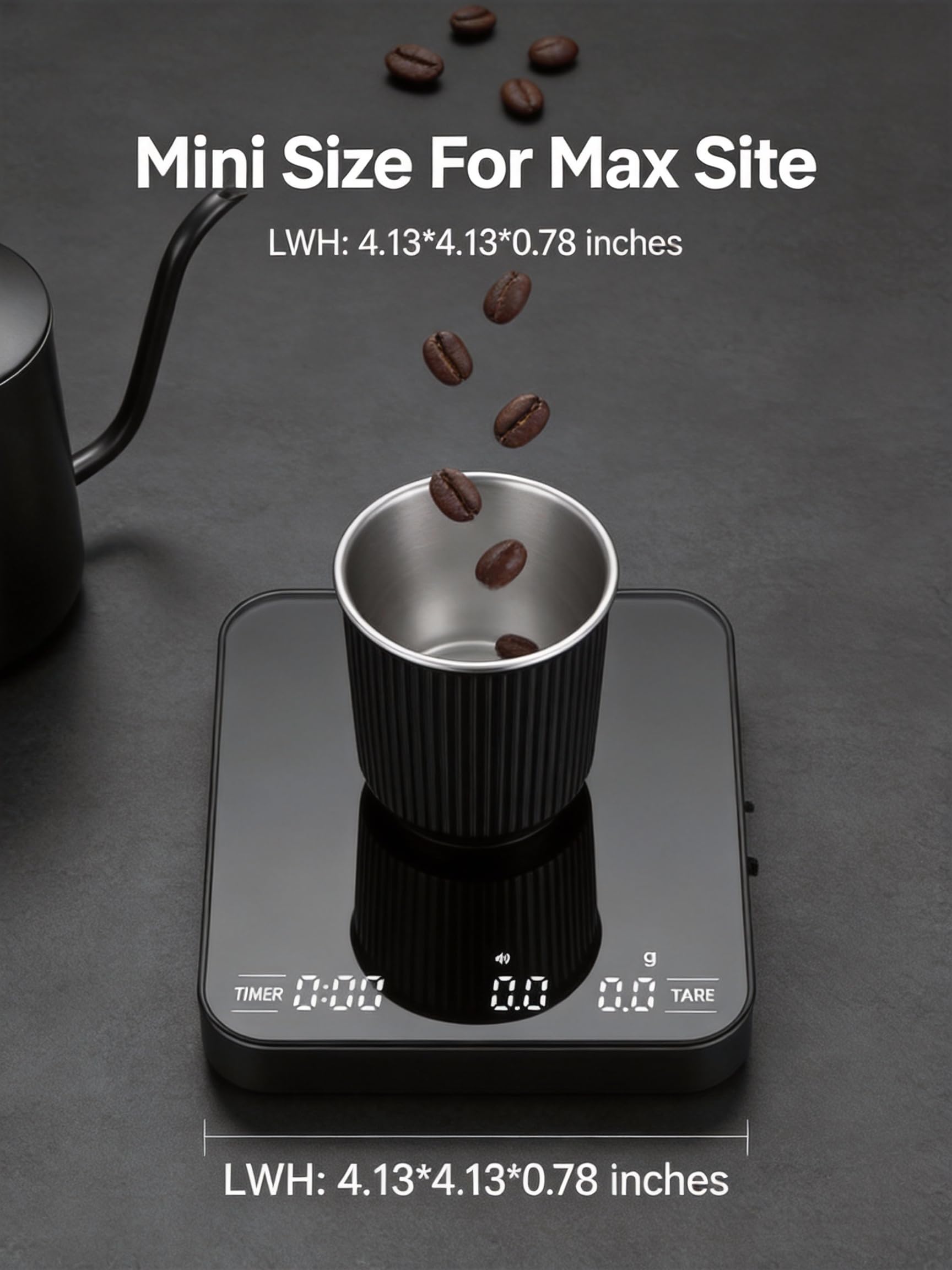 multi-unit weighing grams ounces milliliters on Mini Coffee Scale Digital