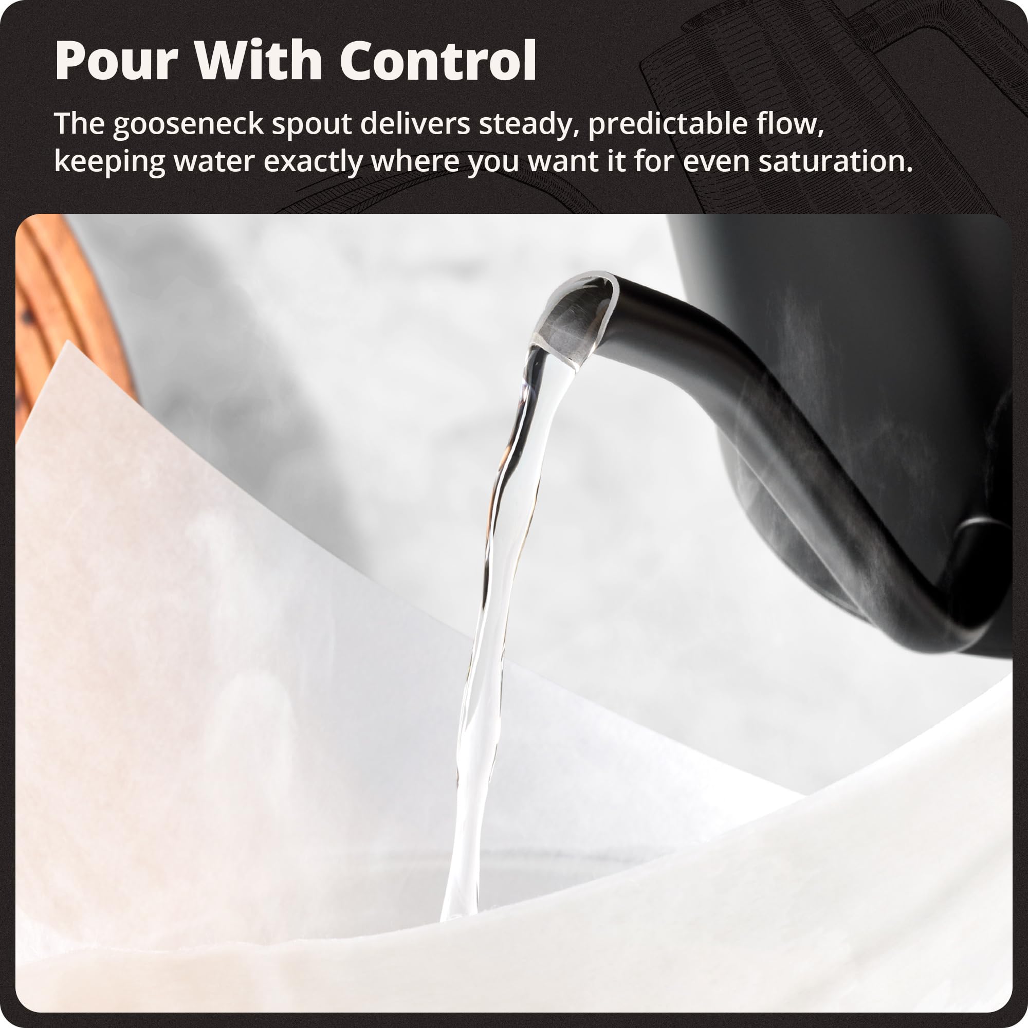 Tall profile kettle designed to reduce boil-over