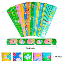 Assorted rabbits eggs chickens and baskets design in Easter slap bracelets