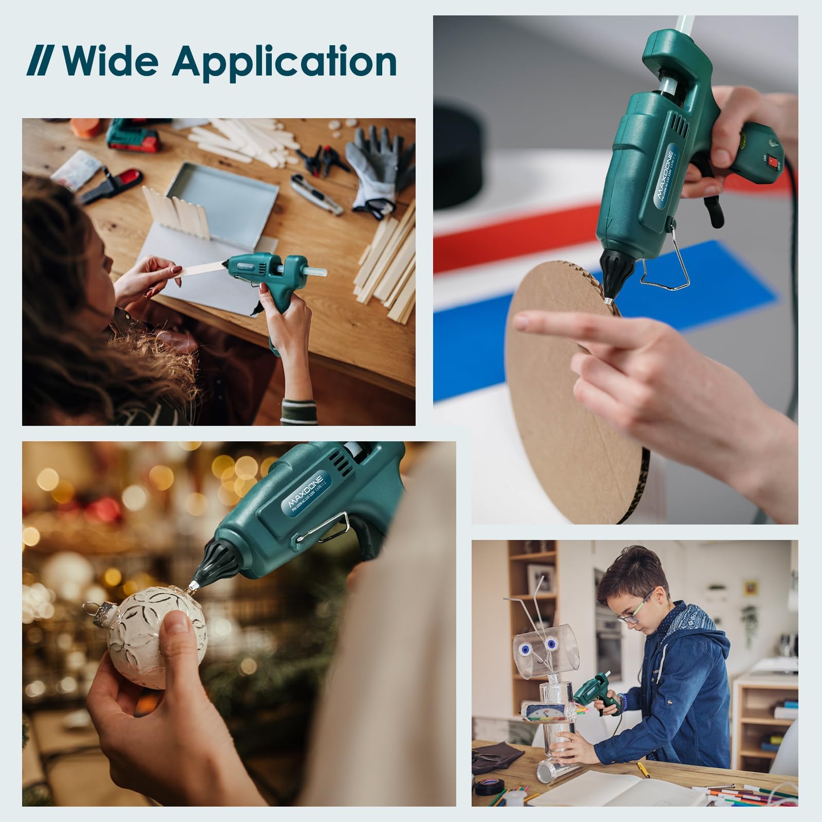 MAXDONE craft glue gun heat resistant body