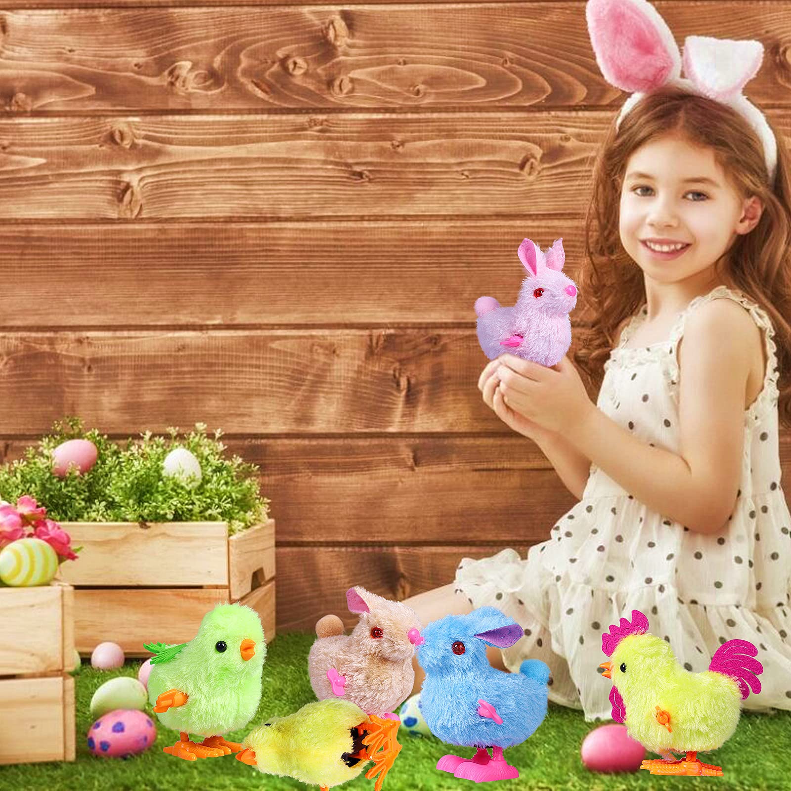 Max Fun 12Pcs Easter Wind Up Toys dimensions width 2.75in height 3.34in