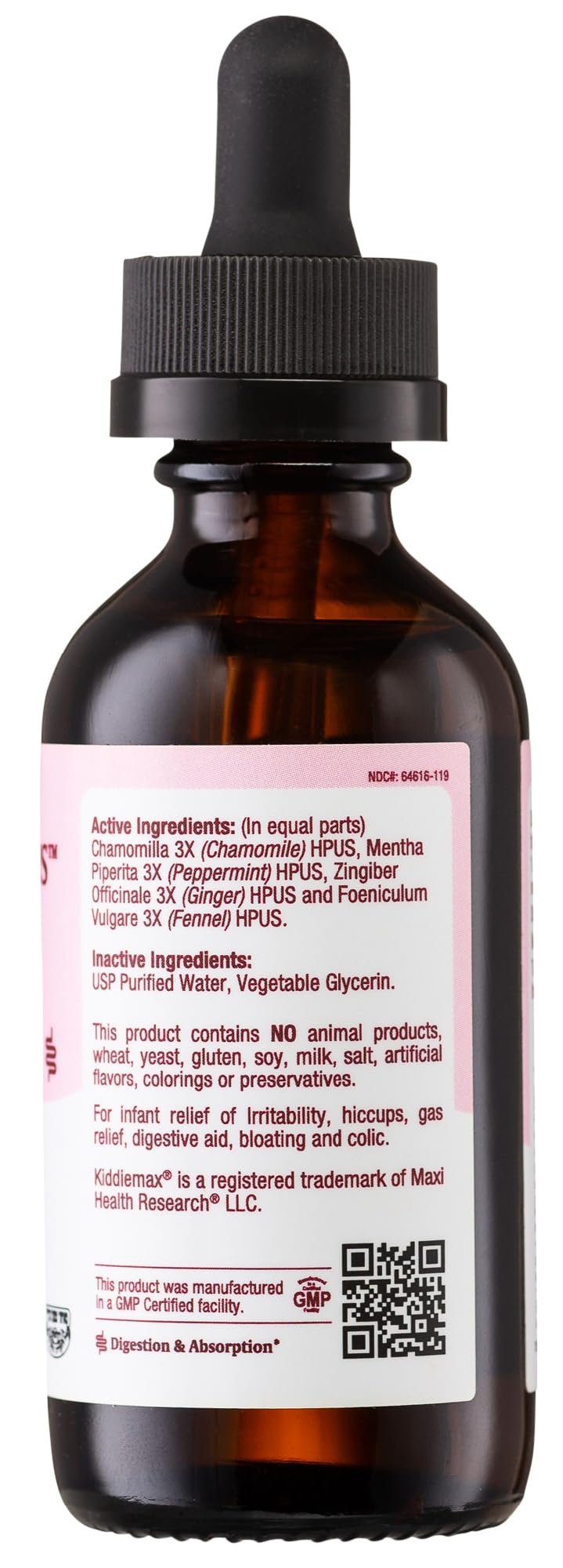 Gripe Water for Babies colic label close up