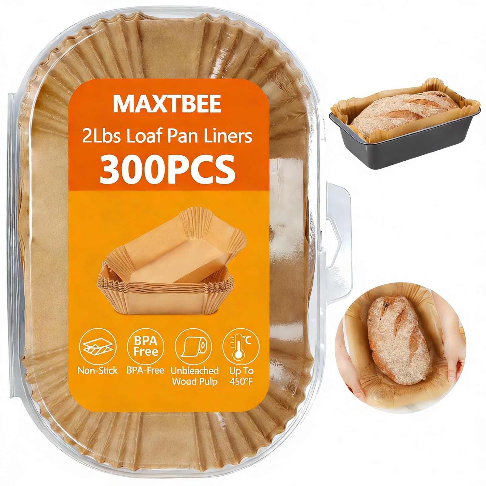 MAXTBEE loaf pan liners 9x5 inches disposable parchment