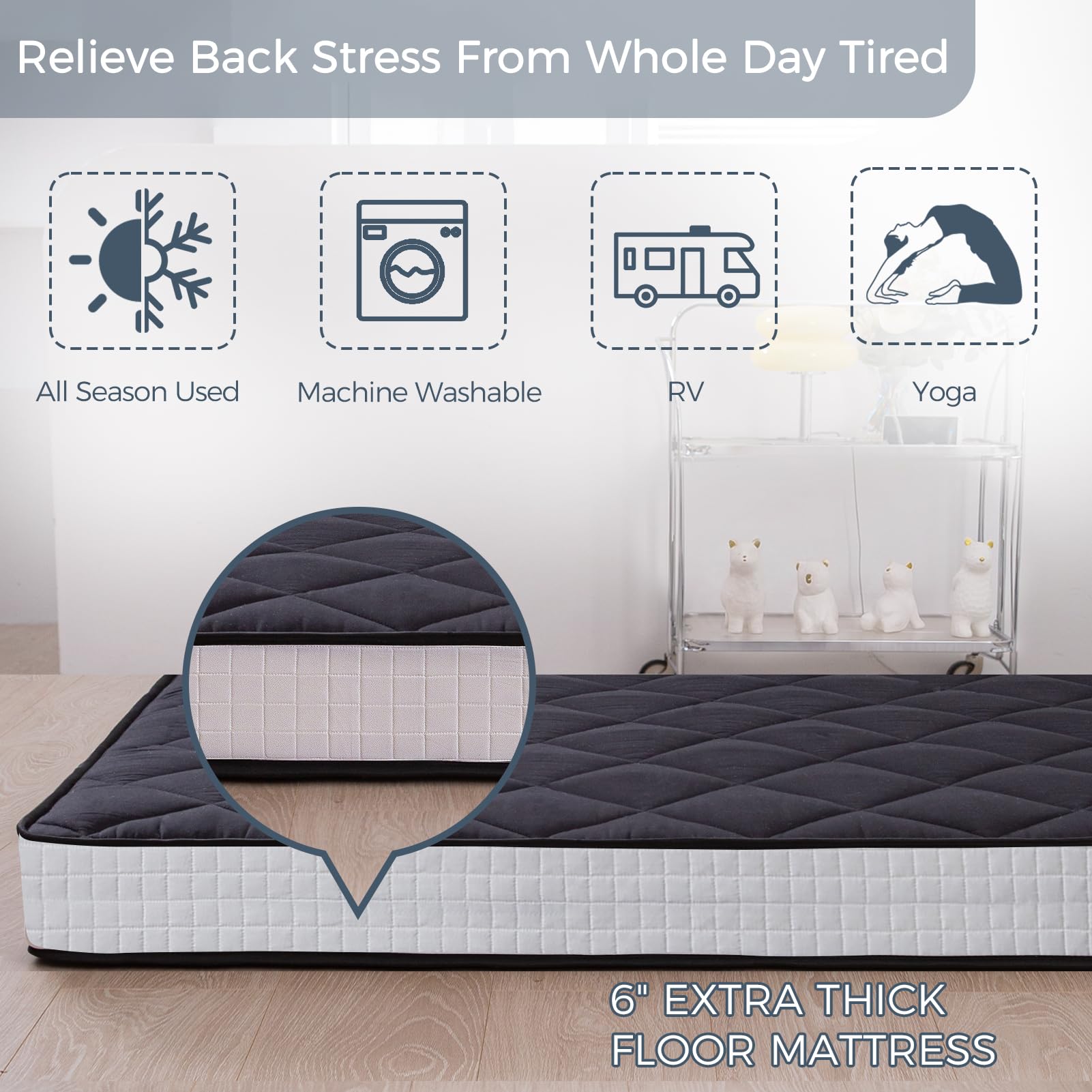 Skin-friendly cover and high-density foam mattress by MAXYOYO