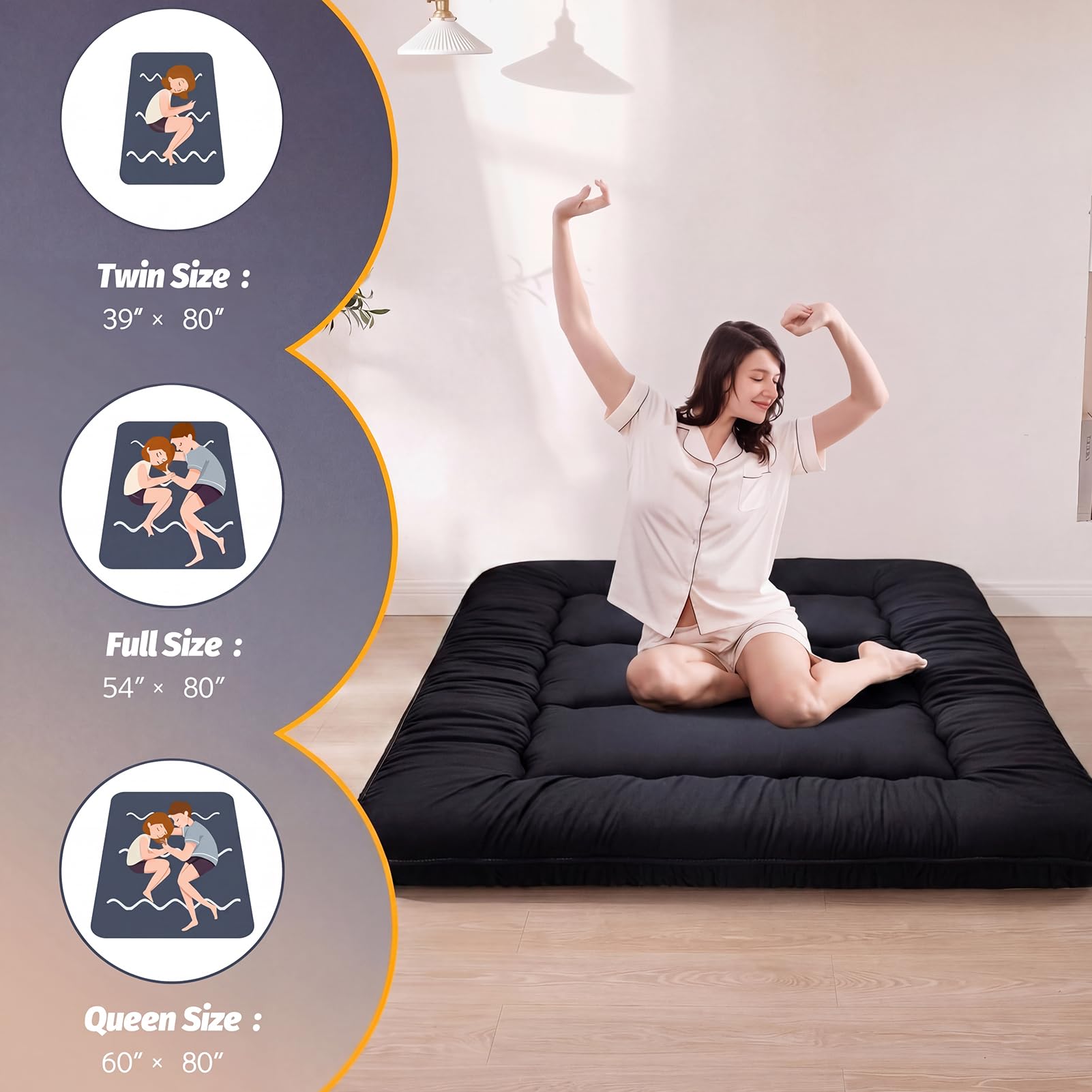 MAXYOYO floor futon mattress used as tatami mat and tent mat