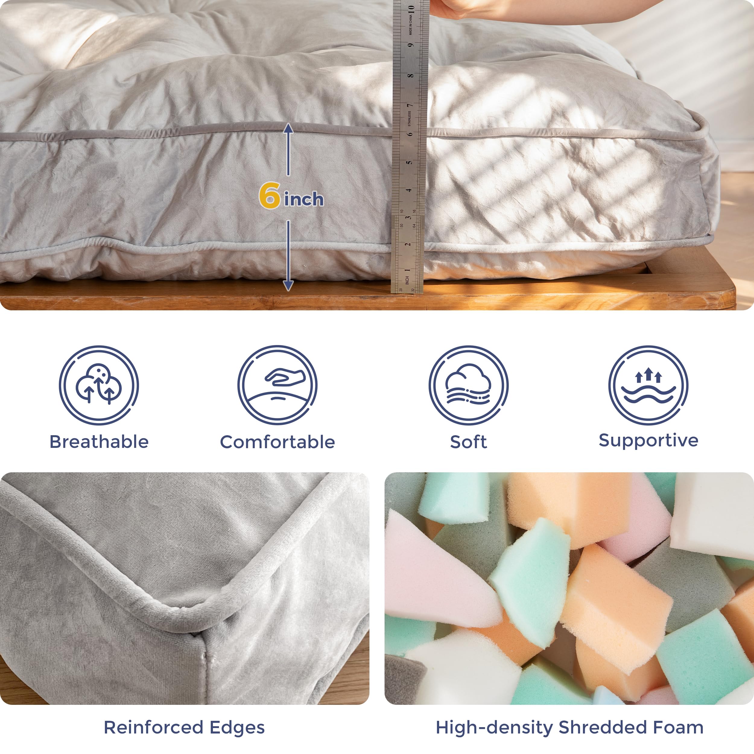 soft breathable fabric cover on MAXYOYO futon mattress